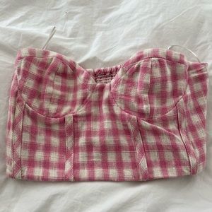 Zara Pink and White Gingham Top